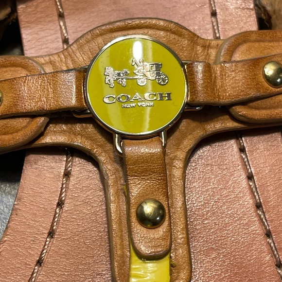 Coach Tan and Yellow Sandals - Picture 4 of 4